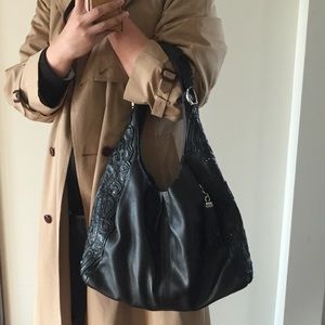 Brighton genuine leather black hobo bag